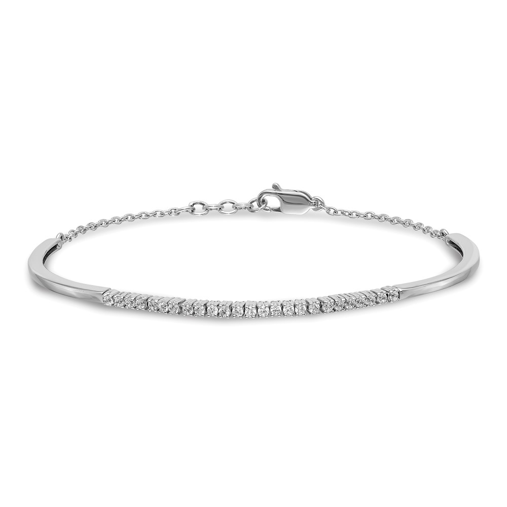 14k White Gold 1/2 carat Lab Grown Diamond VS/SI+ G+ Bangle Bracelet (BM3726-050-WLG)