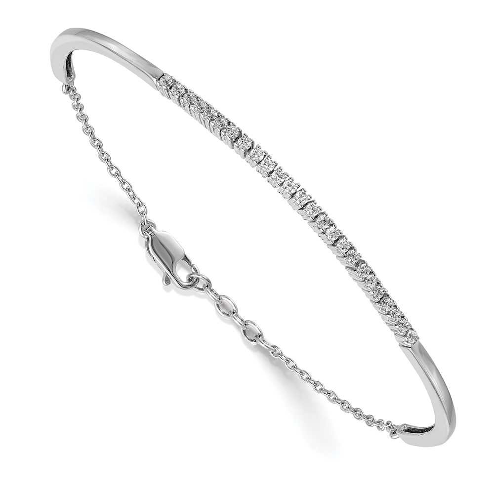 14k White Gold 1/2 carat Lab Grown Diamond VS/SI+ G+ Bangle Bracelet (BM3726-050-WLG)