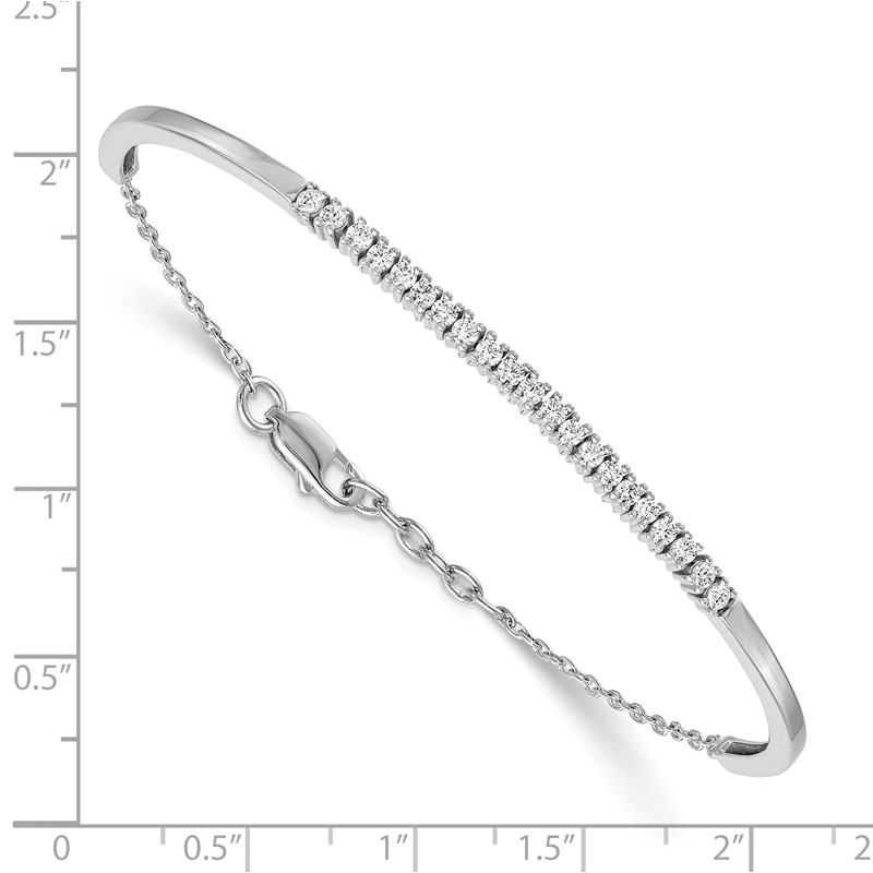 14k White Gold 3/4 carat Lab Grown Diamond VS/SI+ G+ Bangle Bracelet
