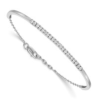 14K White Gold 0.75 Carat Lab Grown Diamond VS SI+ G+ Complete Bangle Bracelet view 1