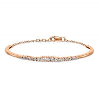 14K Rose Gold 0.75 Carat Lab Grown Diamond VS SI+ G+ Complete Graduated Bangle Bracelet view 3
