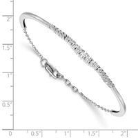 14K White Gold 0.75 Carat Lab Grown Diamond VS SI+ G+ Complete Graduated Bangle Bracelet view 2