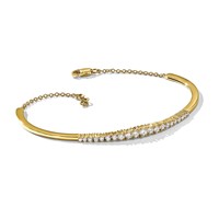 14K Yellow Gold 0.75 Carat Lab Grown Diamond VS SI+ G+ Complete Graduated Bangle Bracelet view 5