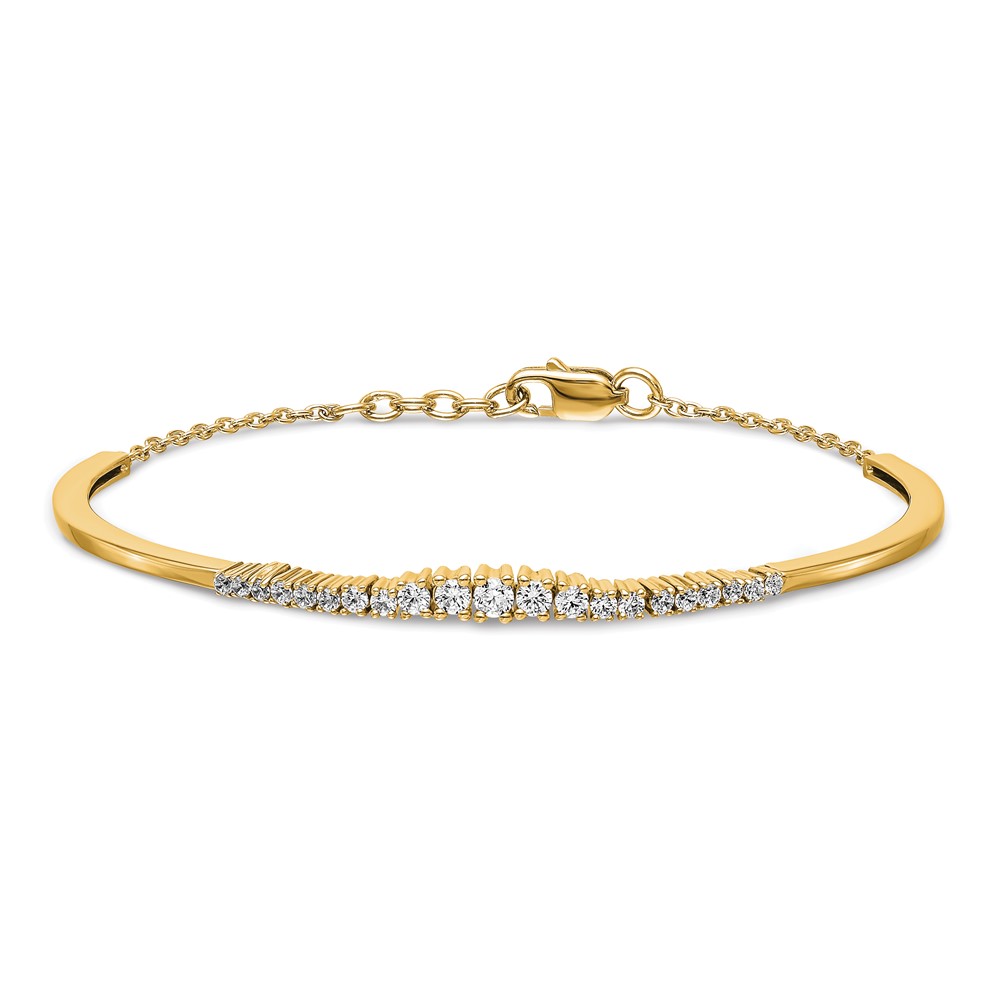 14k 3/4 carat Lab Grown Diamond VS/SI+ G+ Graduated Bangle Bracelet (BM3727-075-YLG)