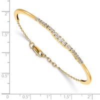 14K Yellow Gold 0.75 Carat Lab Grown Diamond VS SI+ G+ Complete Graduated Bangle Bracelet view 4