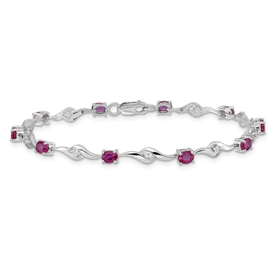 Gold White Sapphire & Gemstone Bracelets