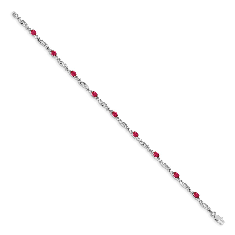 10k White Gold Diamond and Ruby Bracelet (BM4476-RU-001-1WA)