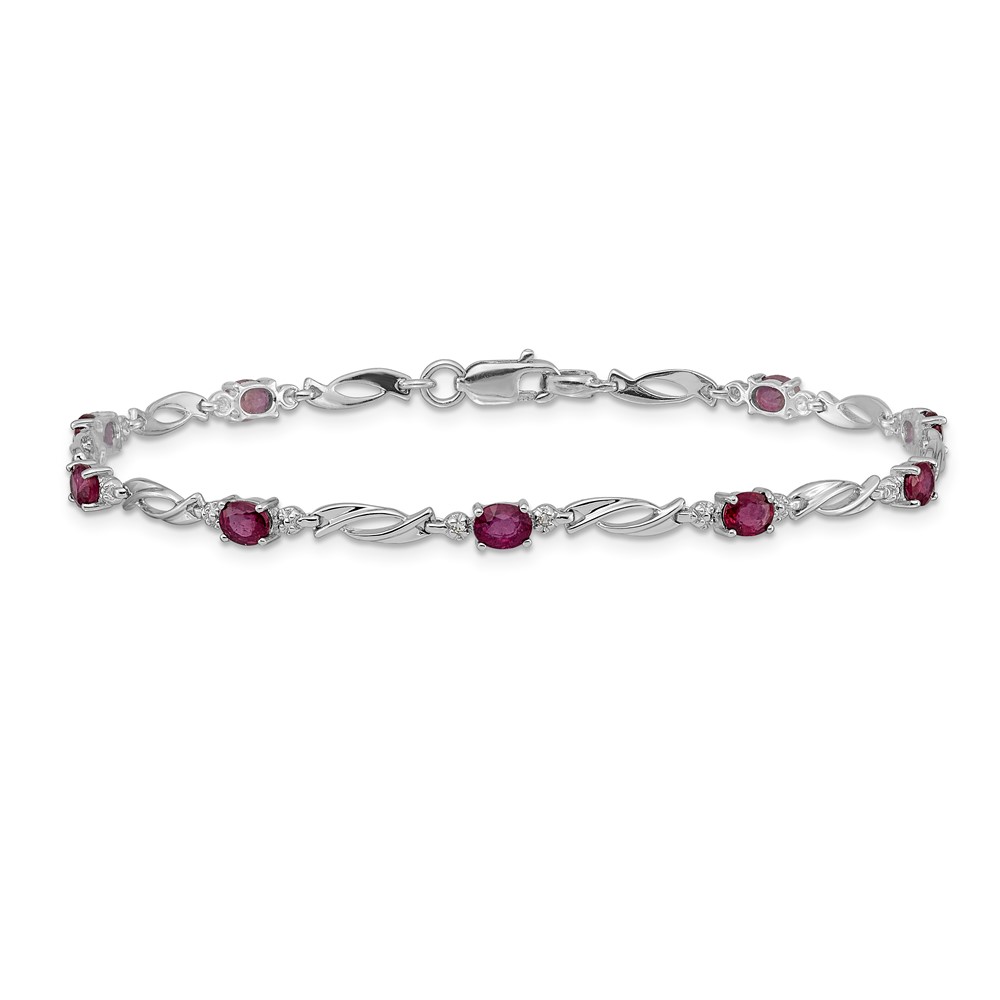 10k White Gold Diamond and Ruby Bracelet (BM4476-RU-001-1WA)