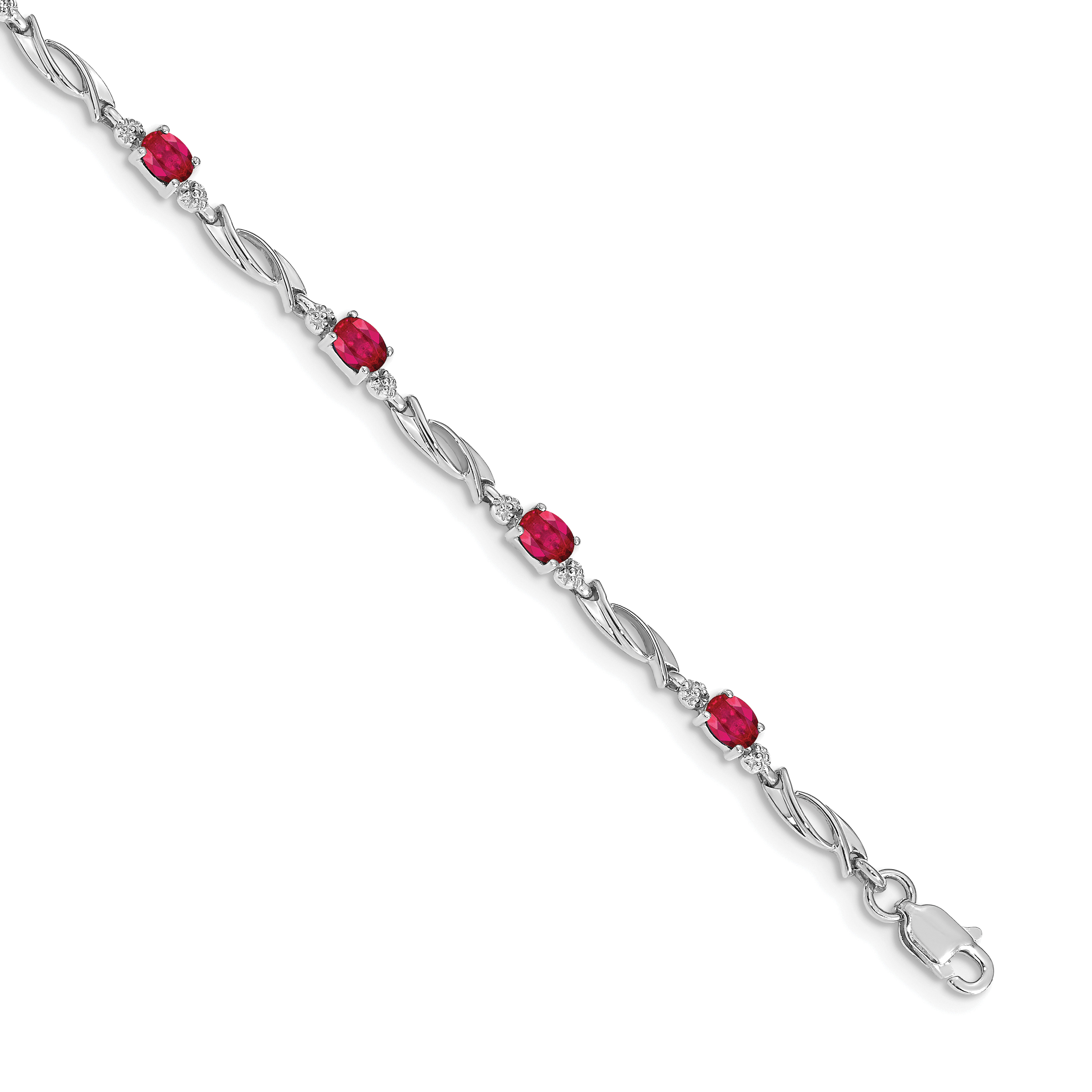 10k White Gold Diamond and Ruby Bracelet (BM4476-RU-001-1WA)