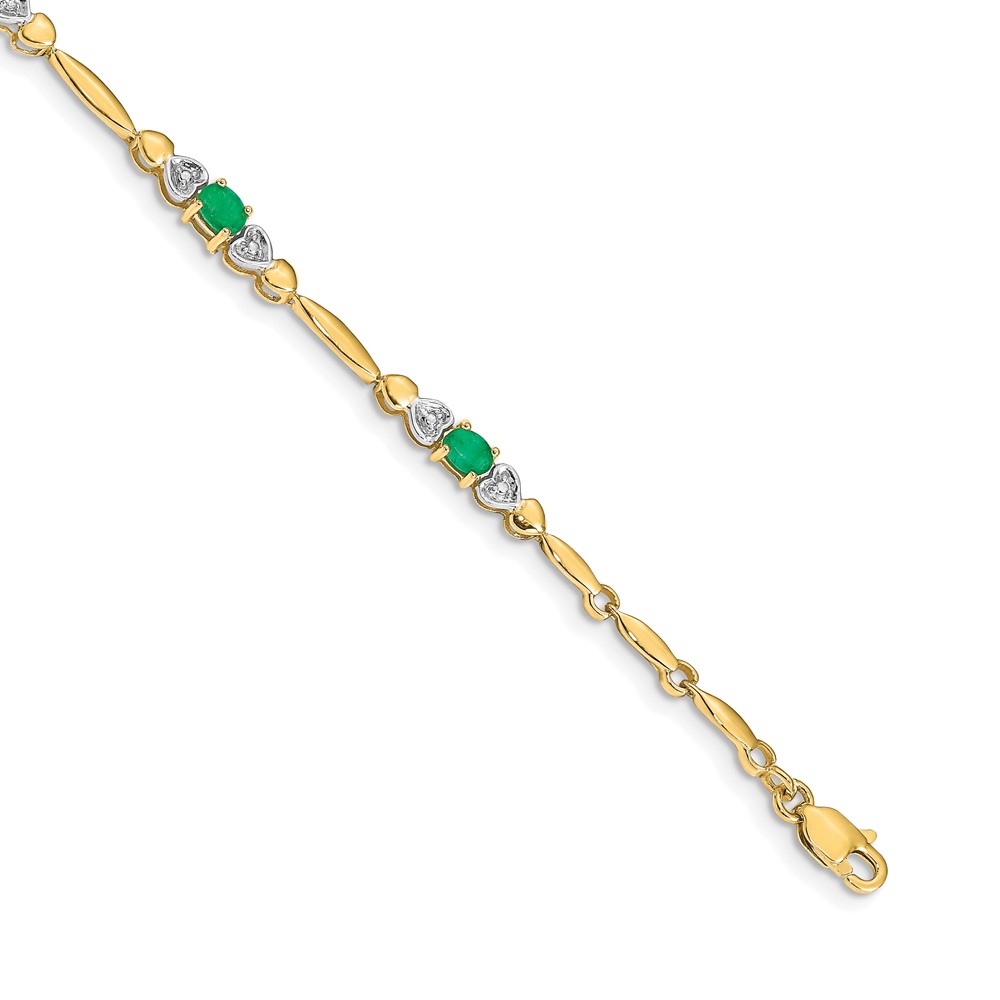 10k Diamond and Emerald Bracelet (BM4479-EM-001-1YA)