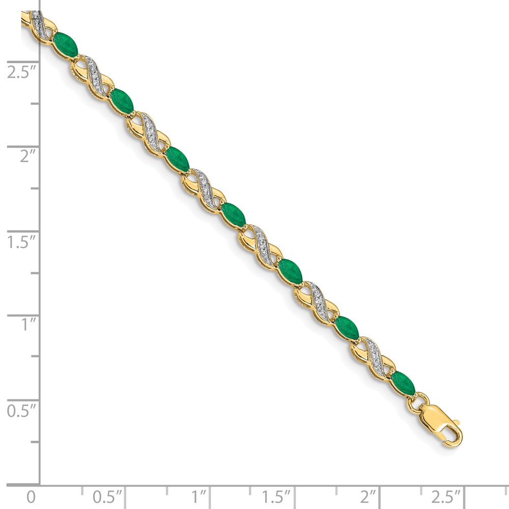 10k Diamond and Emerald Infinity Bracelet (BM4485-EM-015-1YA)