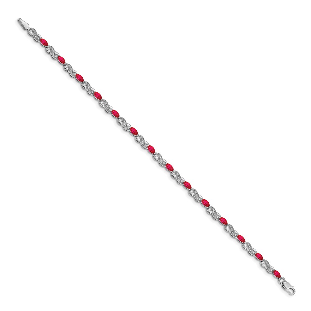 10k White Gold Diamond and Ruby Infinity Bracelet (BM4485-RU-015-1WA)