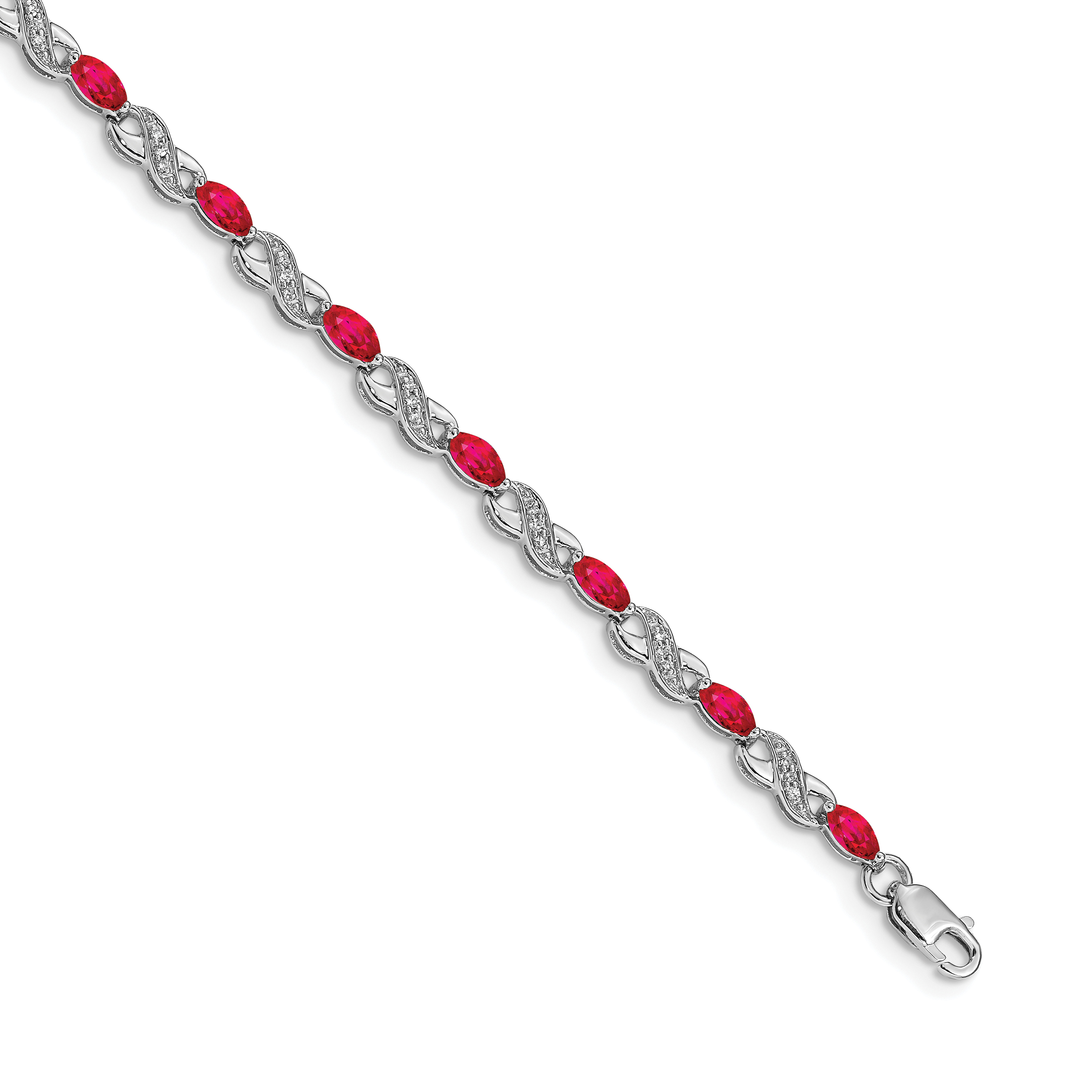 10k White Gold Diamond and Ruby Infinity Bracelet (BM4485-RU-015-1WA)