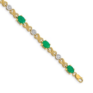 14k Diamond and Emerald Infinity Bracelet, mtg only, no stones