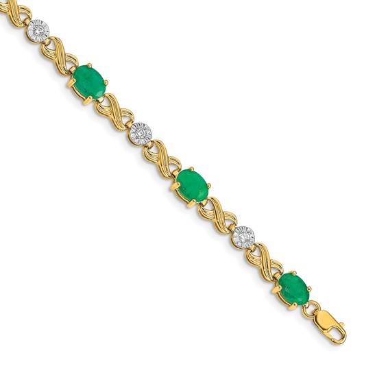 14k Diamond and Emerald Infinity Bracelet, mtg only, no stones