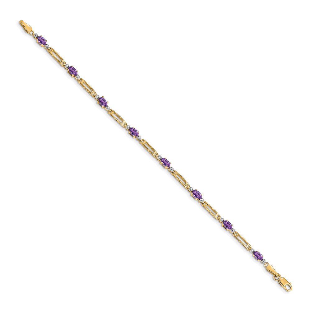 10k Diamond and Amethyst Bracelet (BM4492-AM-001-1YA)