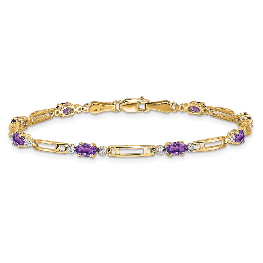 10k Diamond and Amethyst Bracelet (BM4492-AM-001-1YA)