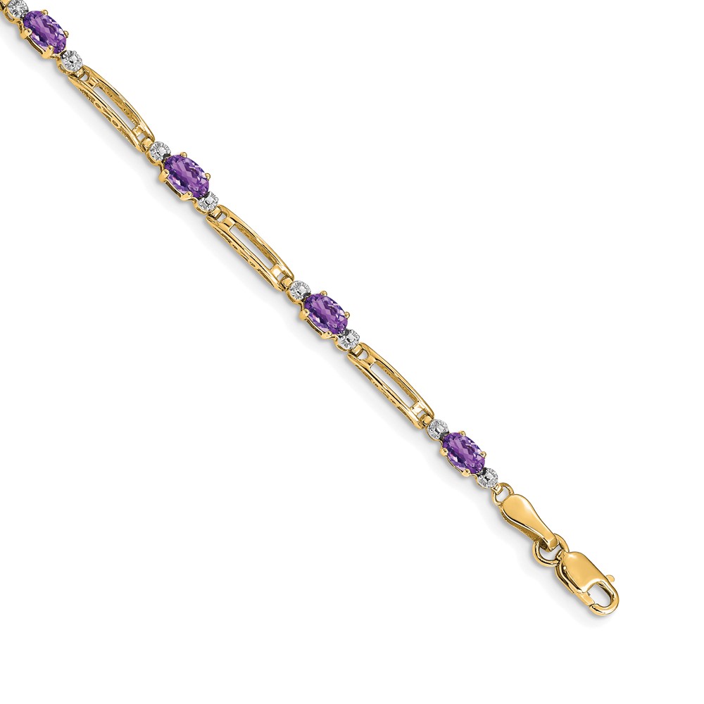 10k Diamond and Amethyst Bracelet (BM4492-AM-001-1YA)