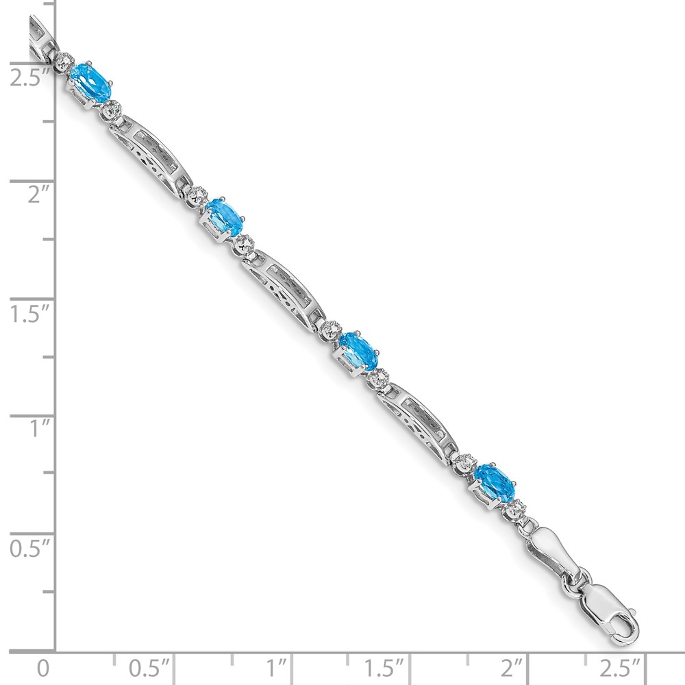 10k White Gold Diamond and Blue Topaz Bracelet (BM4492-BT-001-1WA)