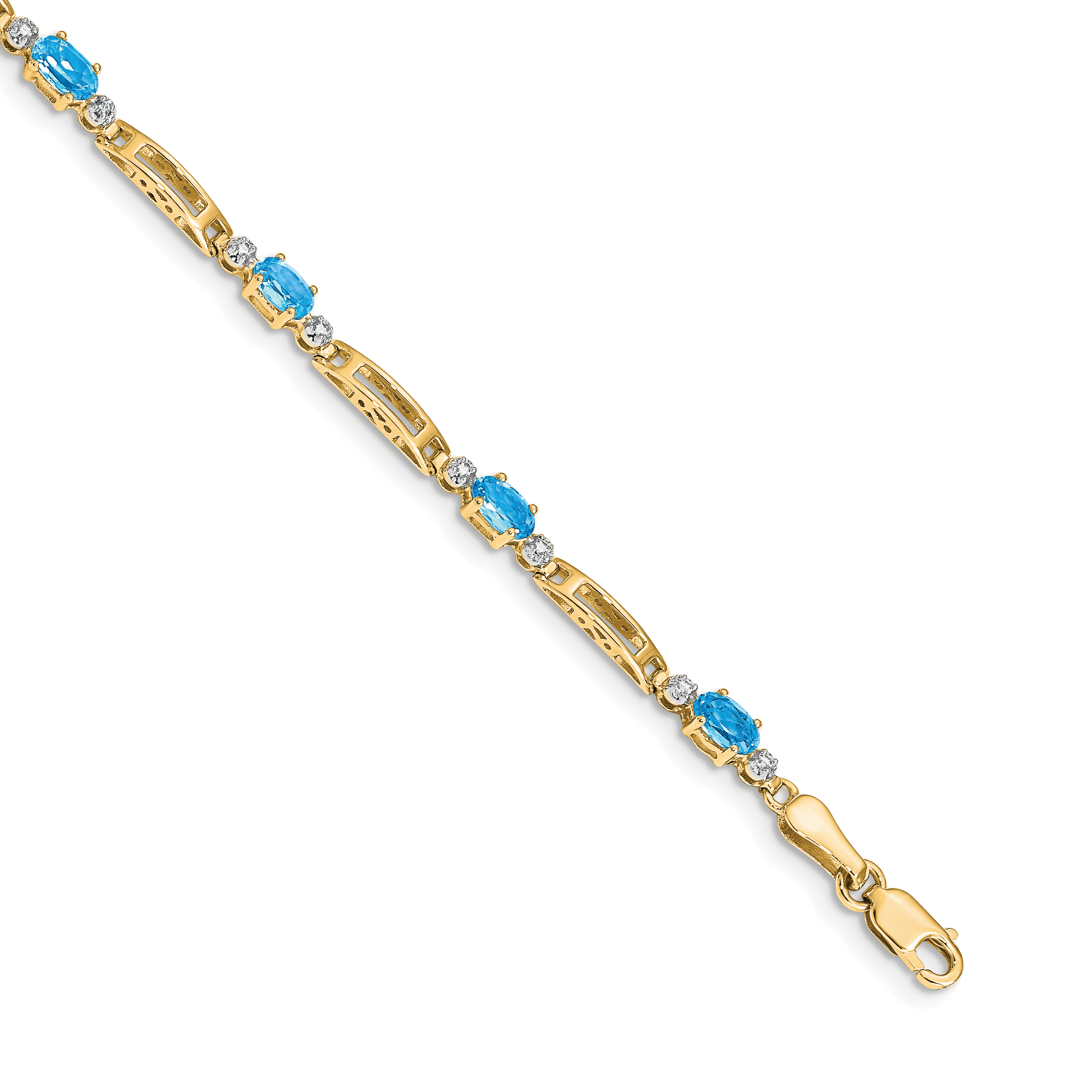 10k Diamond and Blue Topaz Bracelet (BM4492-BT-001-1YA)