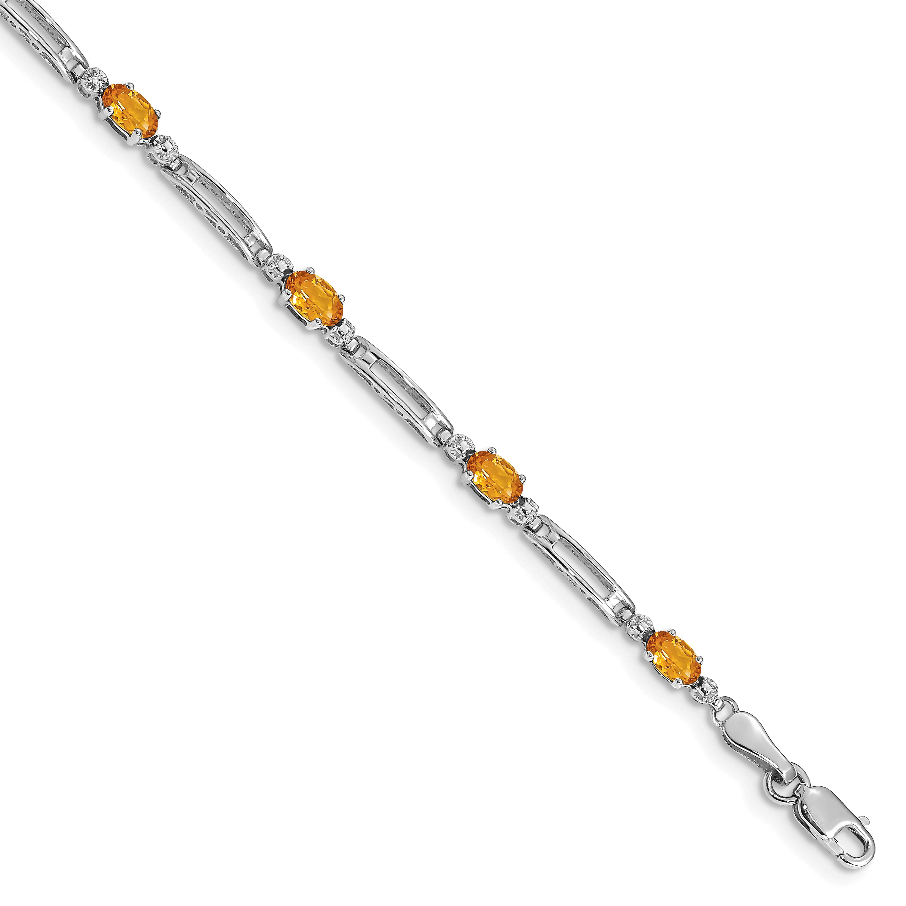 10k White Gold Diamond and Citrine Bracelet (BM4492-CI-001-1WA)
