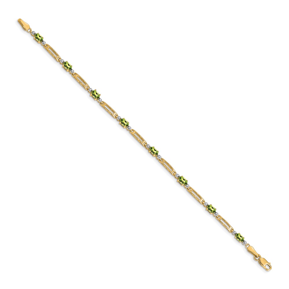 10k Diamond and Peridot Bracelet (BM4492-PE-001-1YA)
