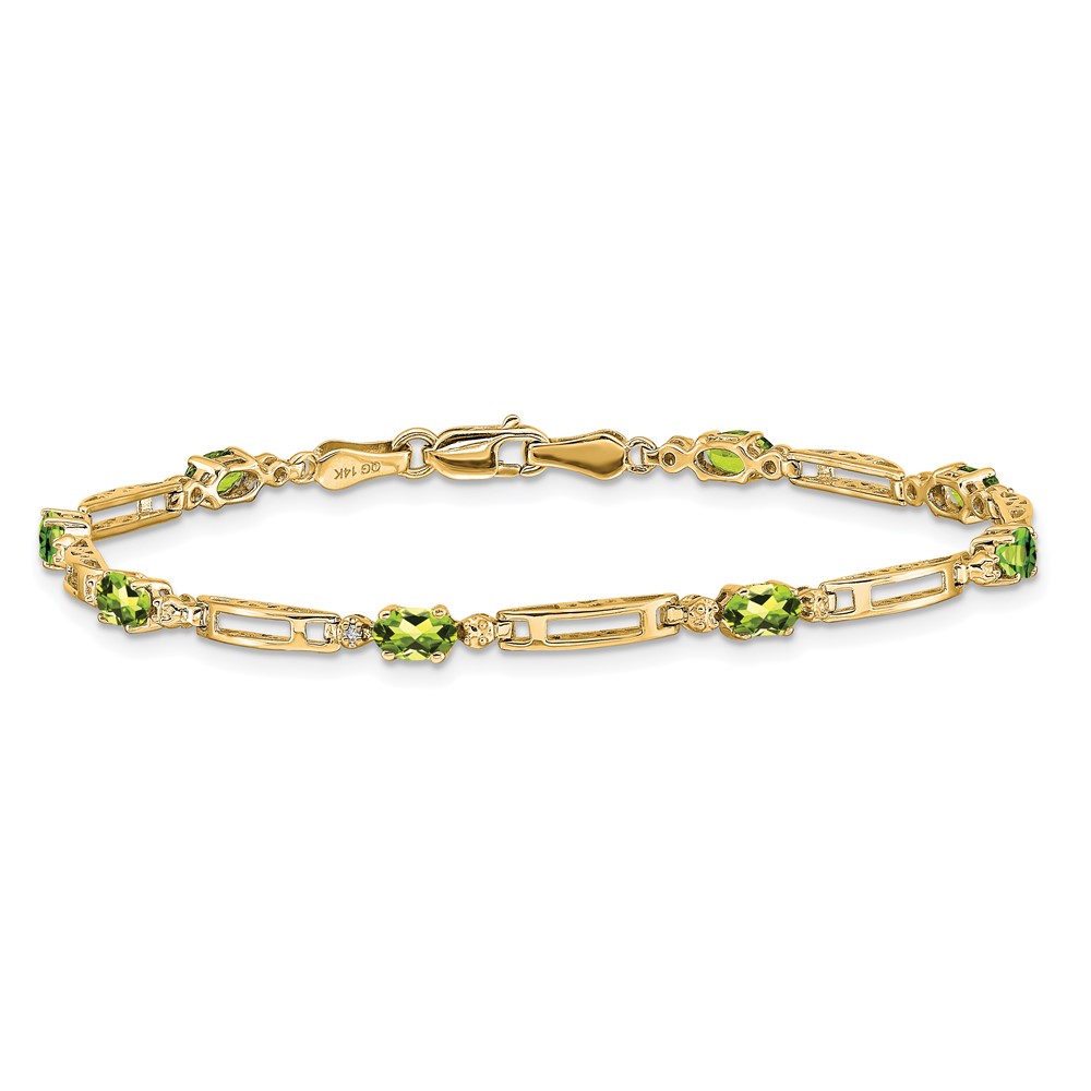 10k Diamond and Peridot Bracelet (BM4492-PE-001-1YA)