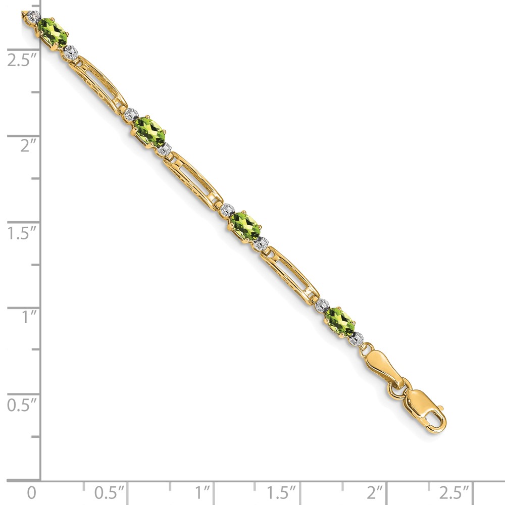 10k Diamond and Peridot Bracelet (BM4492-PE-001-1YA)