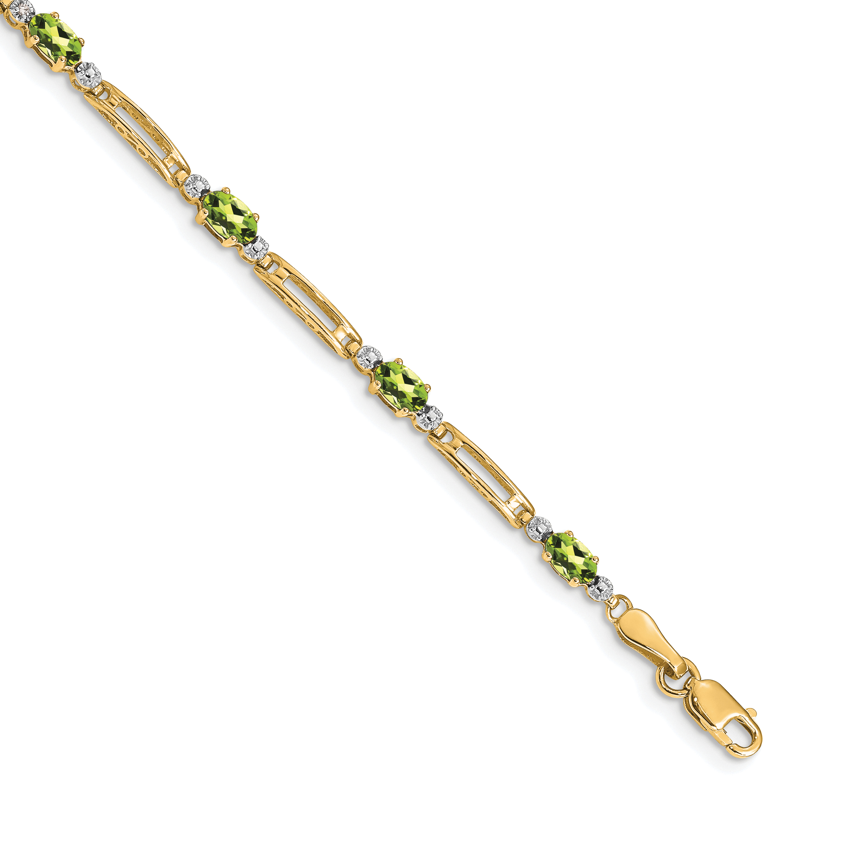 10k Diamond and Peridot Bracelet (BM4492-PE-001-1YA)