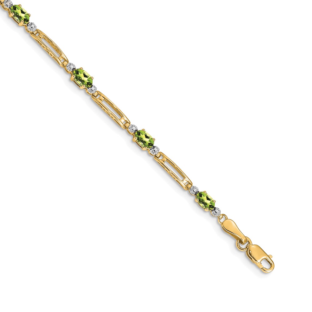 10k Diamond and Peridot Bracelet (BM4492-PE-001-1YA)