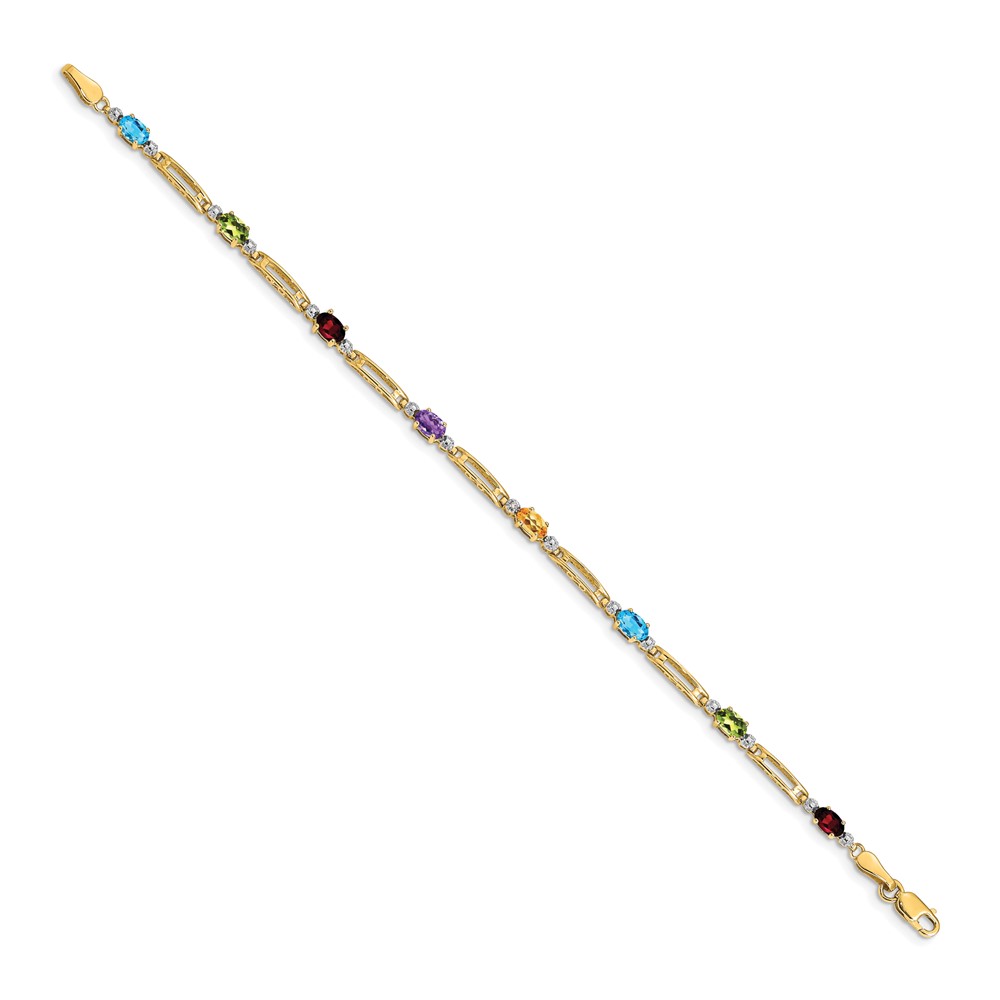 10k Fancy Diamond and Gemstone Rainbow Bracelet (BM4492-RB-001-1YA)