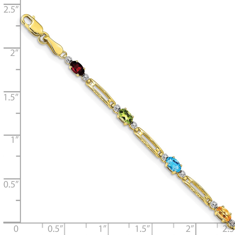 10k Fancy Diamond and Gemstone Rainbow Bracelet (BM4492-RB-001-1YA)