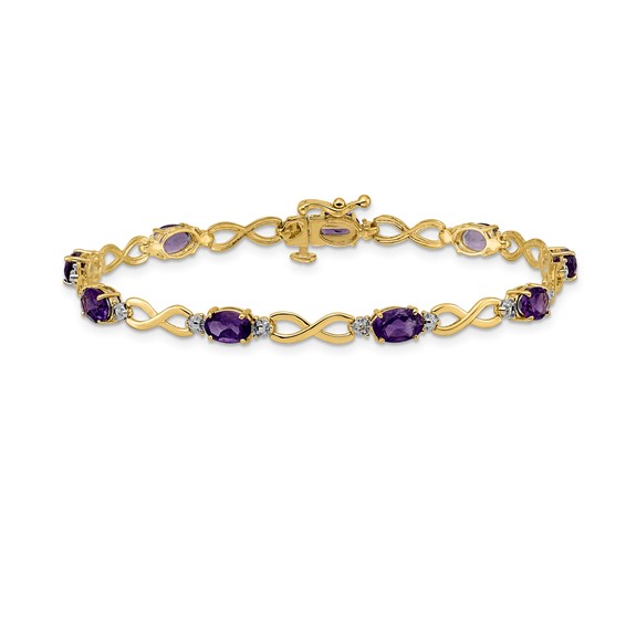 Gold Diamond & Gemstone Infinity Bracelets