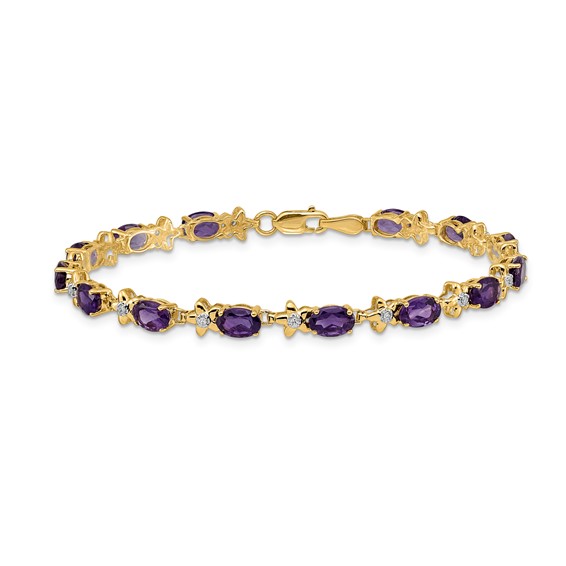 Gold Floral Diamond & Gemstone Bracelets