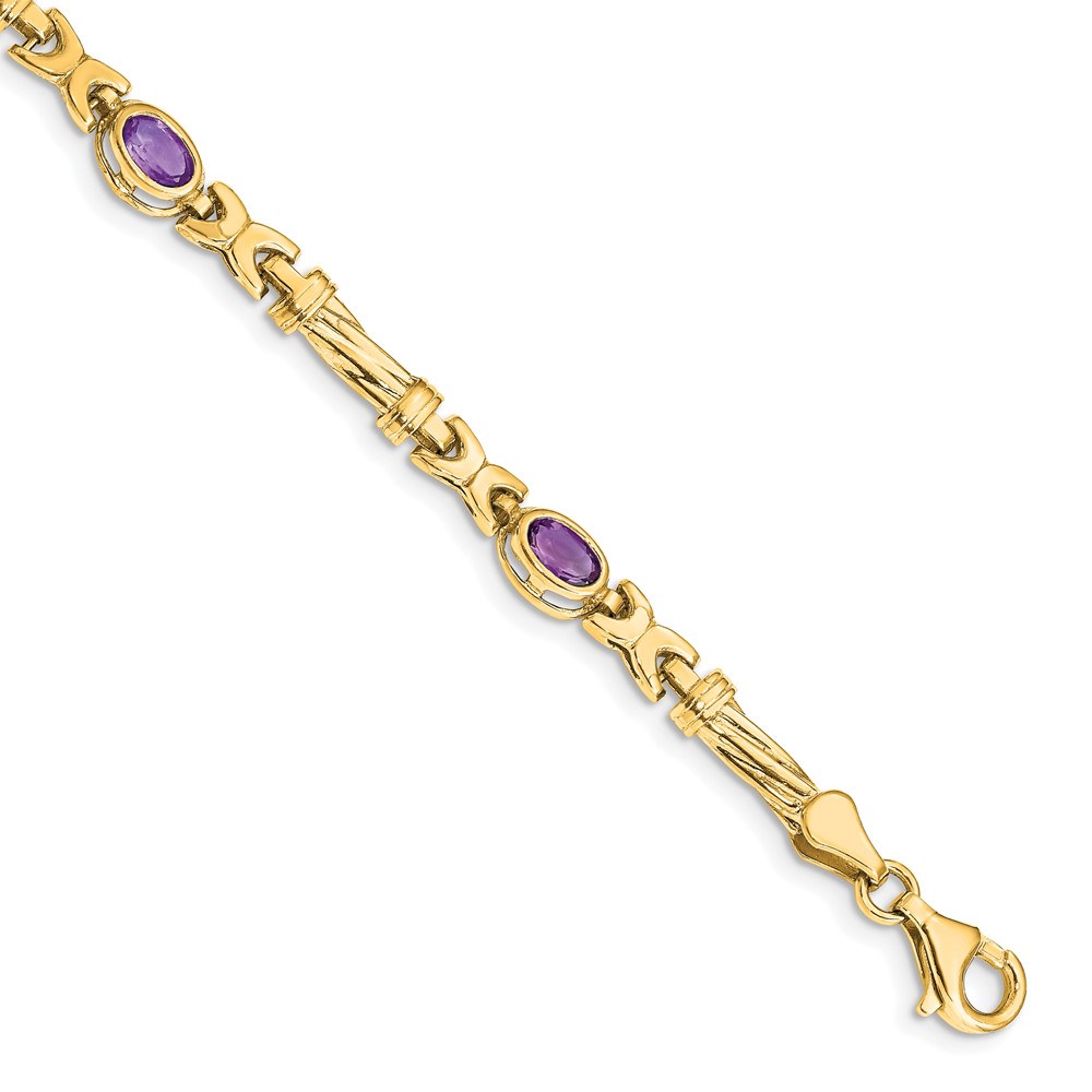 10k Amethyst 4 Stone Bracelet (BM4497-AM-1Y)