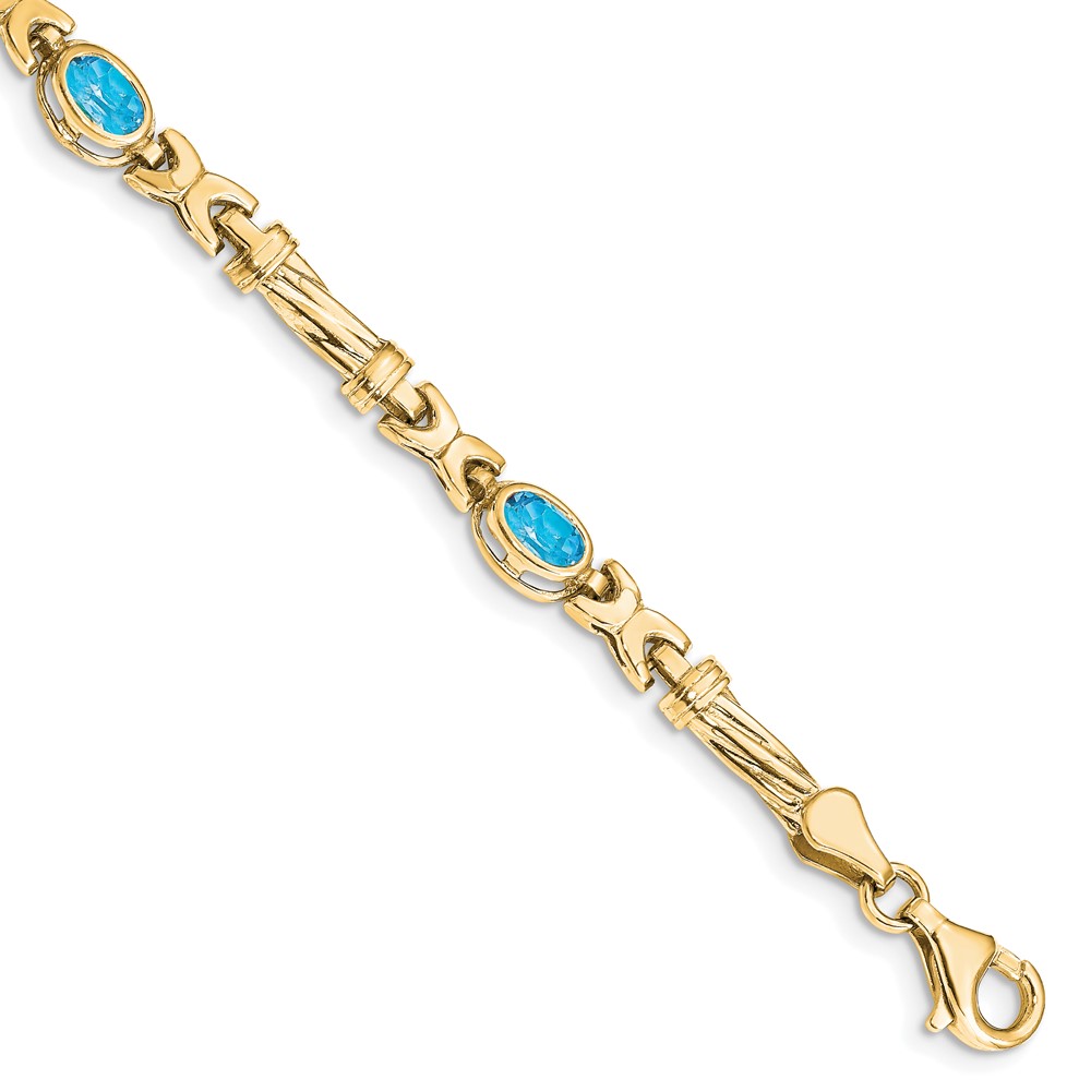 10k Blue Topaz 4 Stone Bracelet (BM4497-BT-1Y)
