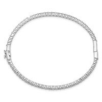 14K White Gold 2.50 Carat Lab Grown Diamond VS SI+ G+ Complete Eternity Bangle Bracelet view 2