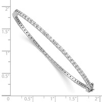 14K White Gold 2.50 Carat Lab Grown Diamond VS SI+ G+ Complete Eternity Bangle Bracelet view 3
