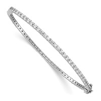 14K White Gold 2.50 Carat Lab Grown Diamond VS SI+ G+ Complete Eternity Bangle Bracelet view 1