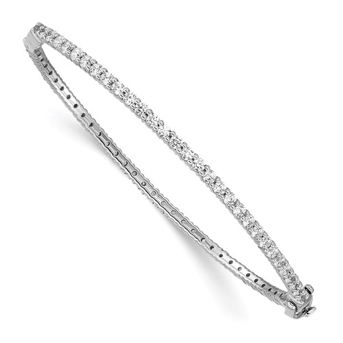 14K White Gold 2.50 Carat Lab Grown Diamond VS SI+ G+ Complete Eternity Bangle Bracelet