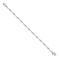 14K White Gold 0.50 Carat Lab Grown Diamond VS SI+ G+ Complete Fancy Bracelet, 7" view 2
