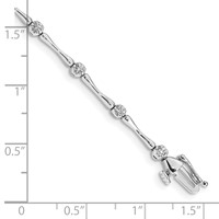 14K White Gold 0.50 Carat Lab Grown Diamond VS SI+ G+ Complete Fancy Bracelet, 7" view 3