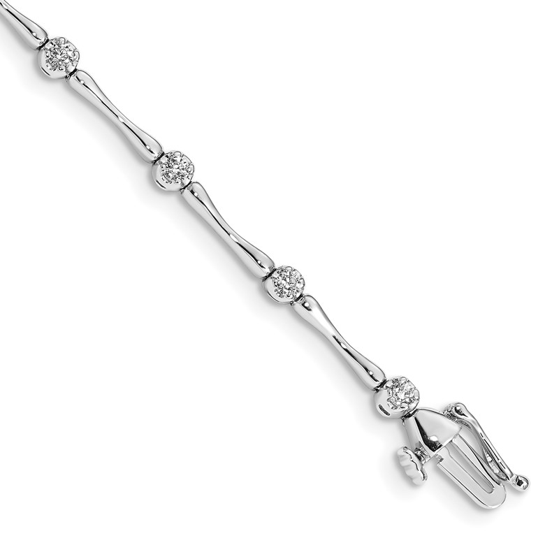14k White Gold 1/2 carat Lab Grown Diamond VS/SI+ G+ 7 inch Fancy Bracelet