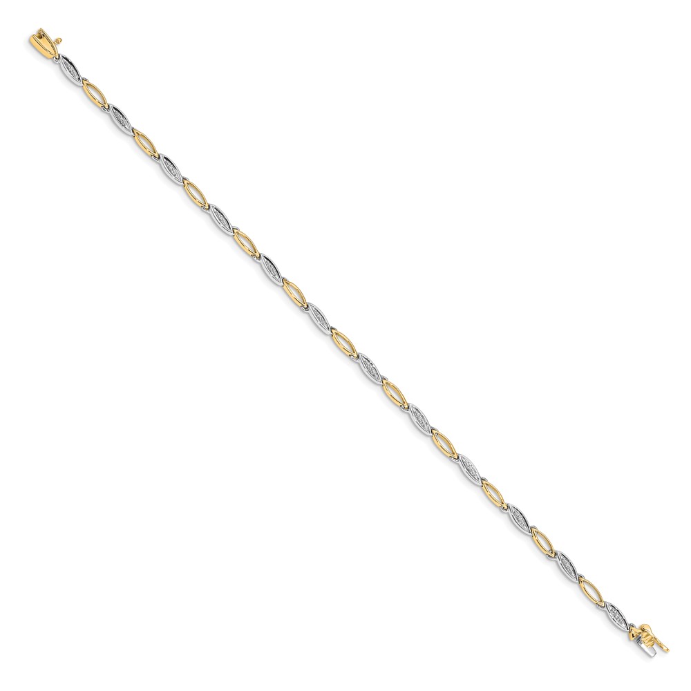 10k Two-tone Diamond 7.5in Link Bracelet (BM4597-005-1YWA)