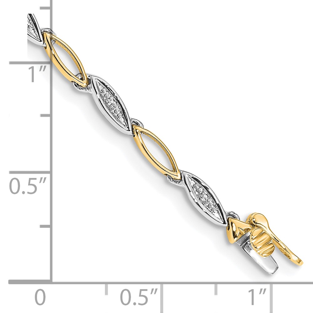 10k Two-tone Diamond 7.5in Link Bracelet (BM4597-005-1YWA)