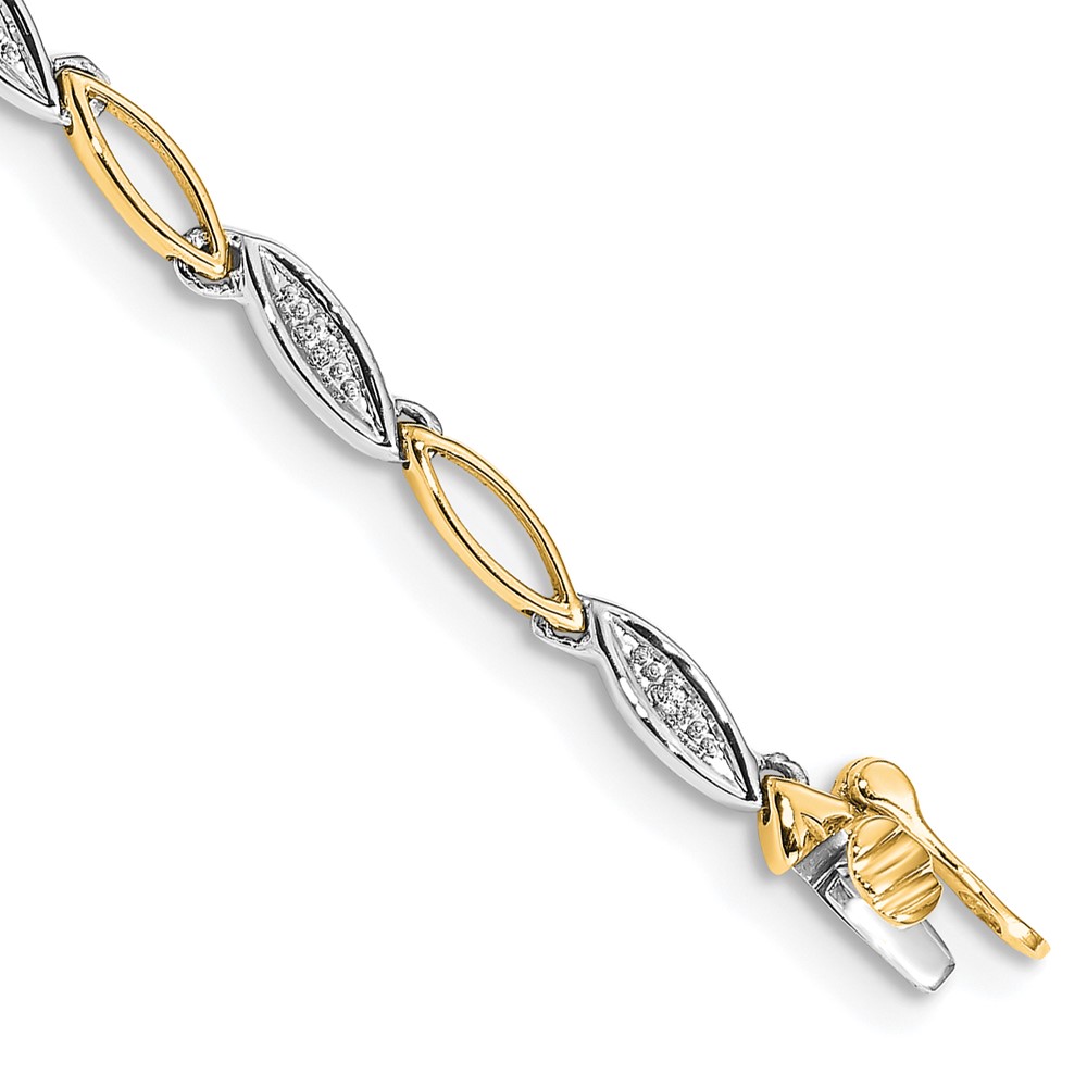 10k Two-tone Diamond 7.5in Link Bracelet (BM4597-005-1YWA)