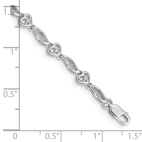 Gold Diamond Hearts Tennis Bracelets