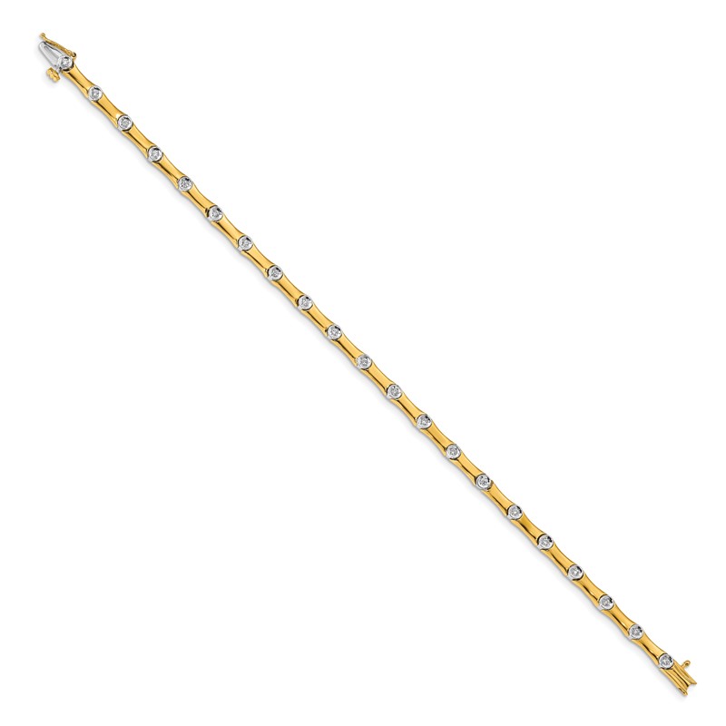 14k Two-Tone 1/4 carat Lab Grown Diamond VS/SI+ G+ 7.5 inch Bracelet
