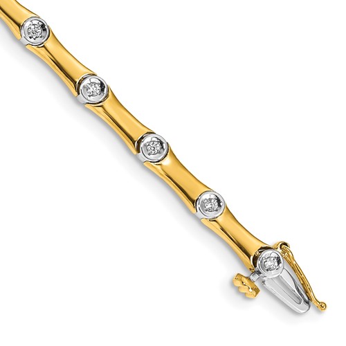 14K Two-Tone 0.25 Carat Lab Grown Diamond VS SI+ G+ Complete Bracelet, 7.5"