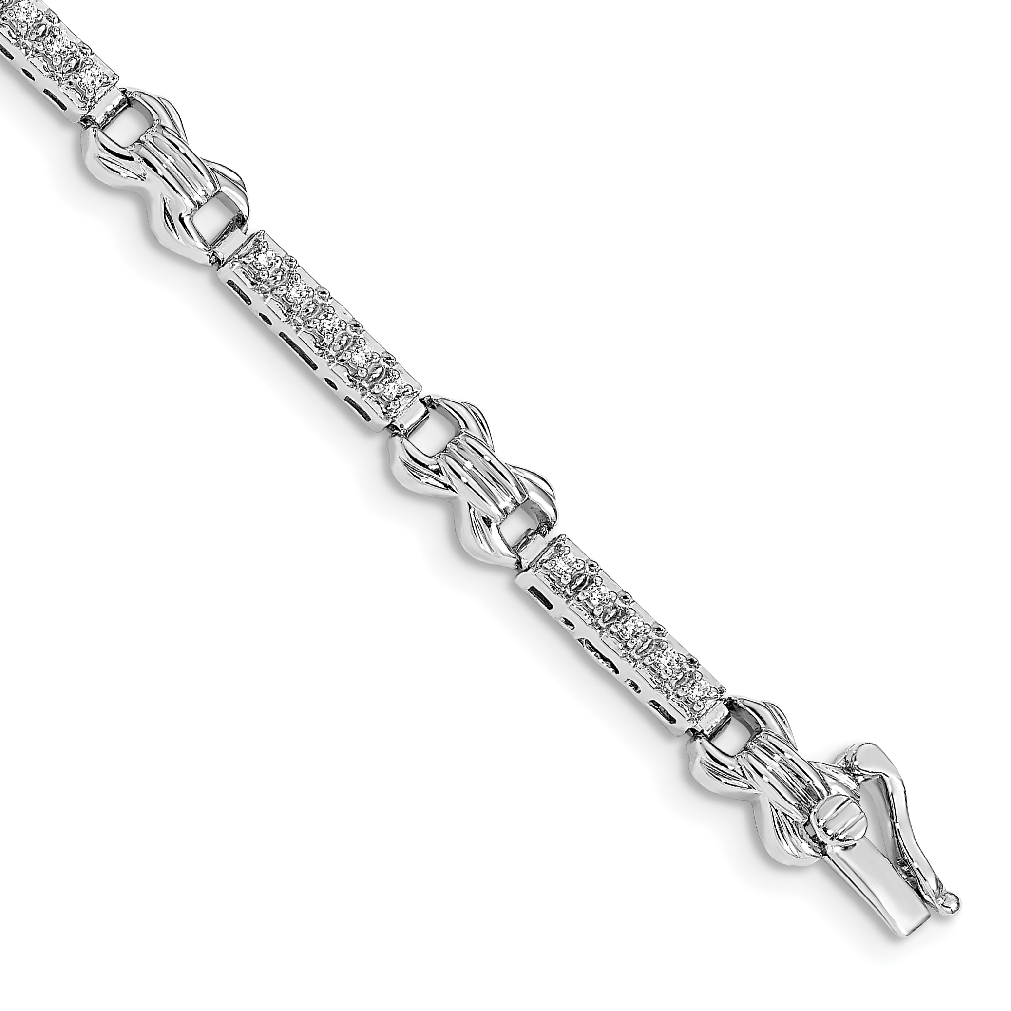 14k White Gold 1/3 carat Lab Grown Diamond VS/SI+ G+ 7 inch Fancy Bracelet (BM4617-033-WLG)